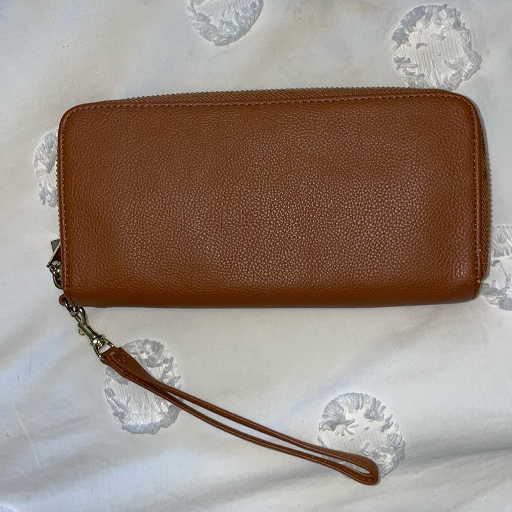 Brown Mid-size Wallet w/ Strap